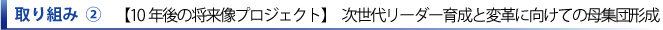 取り組み(2)【10年後の将来像プロジェクト】次世代リーダー育成と変革に向けての母集団形成
