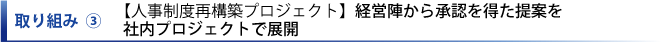 取り組み(3)【人事制度再構築プロジェクト】経営陣から承認を得た提案を社内プロジェクトで展開