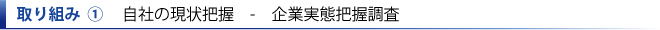 取り組み(1)自社の現状把握　ー　企業実態把握調査