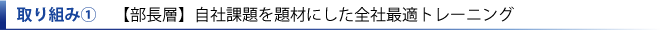取り組み(1)【部長層】自社課題を題材にした全社最適トレーニング